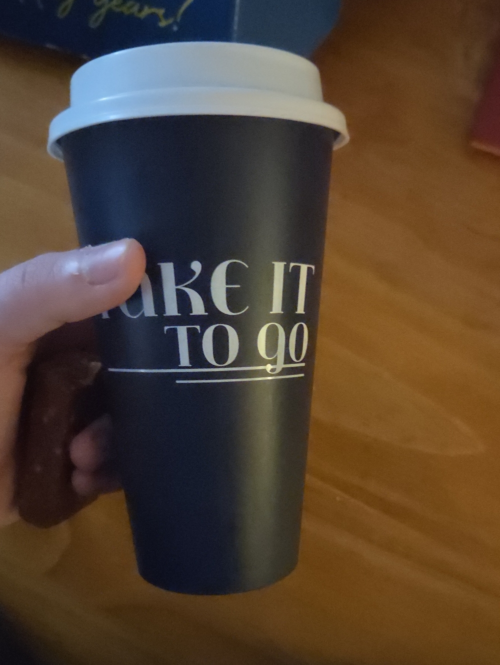 Black 'Take It To Go' Travel Mug with White Lid